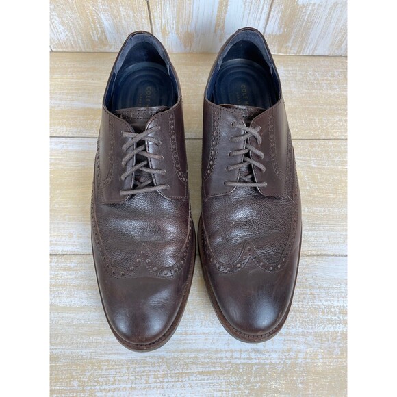 COLE HAAN GRAND.OS WINGTIP OXFORD Dress Shoes Dark Brown Leather Men’s  Size 12 main image 6